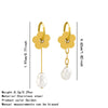 Wholesale Women's Stainless Steel Electroplated Geometric And Flower Bowknot Tassel Pendant Earrings