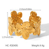 Wholesale Women's Stainless Steel Electroplated Geometric And Flower Cut Out Earrings Jewelry