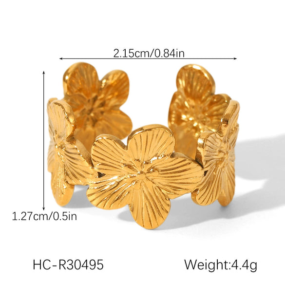 Wholesale Women's Stainless Steel Electroplated Geometric And Flower Cut Out Earrings Jewelry