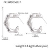 Wholesale Women's 316L Stainless Steel Electroplated Geometric Cshaped And Ushaped Shell Beads Inlaid Earrings