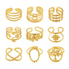 Wholesale Women's Stainless Steel Electroplated Geometric Ferris Wheel Hollow Opening Ring