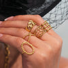 Wholesale Women's Stainless Steel Electroplated Geometric Ferris Wheel Hollow Opening Ring