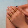 Wholesale Women's Stainless Steel Electroplated Geometric Ferris Wheel Hollow Opening Ring
