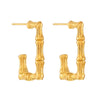 Wholesale Women's Stainless Steel Electroplated Geometric Ferris Wheel Ushaped Earrings With Niche Design Sense
