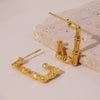 Wholesale Women's Stainless Steel Electroplated Geometric Ferris Wheel Ushaped Earrings With Niche Design Sense
