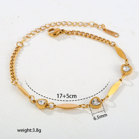 Wholesale Women's Stainless Steel Electroplated Geometric Flower Leaf Enamel Pendant Necklace And Bracelet Jewelry