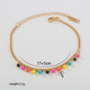Wholesale Women's Stainless Steel Electroplated Geometric Flower Leaf Enamel Pendant Necklace And Bracelet Jewelry