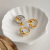 Wholesale Women's Stainless Steel Electroplated Geometric Flower Ring Jewelry Accessories