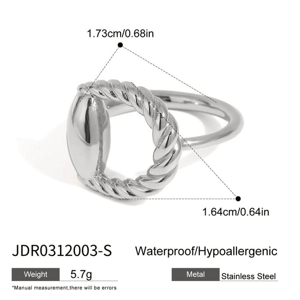Wholesale Women's Stainless Steel Electroplated Geometric Horseshoe Buckle Open Ring Accessories