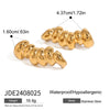 Wholesale Women's Stainless Steel Electroplated Geometric Irregular Hollow Smooth Stripes Earrings Jewelry Light Luxury High End Quiet Design