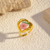 Wholesale Women's Stainless Steel Electroplated Geometric Light Luxury Flower Ring Jewelry