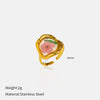 Wholesale Women's Stainless Steel Electroplated Geometric Light Luxury Flower Ring Jewelry