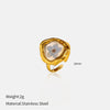 Wholesale Women's Stainless Steel Electroplated Geometric Light Luxury Flower Ring Jewelry