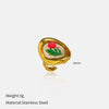Wholesale Women's Stainless Steel Electroplated Geometric Light Luxury Flower Ring Jewelry