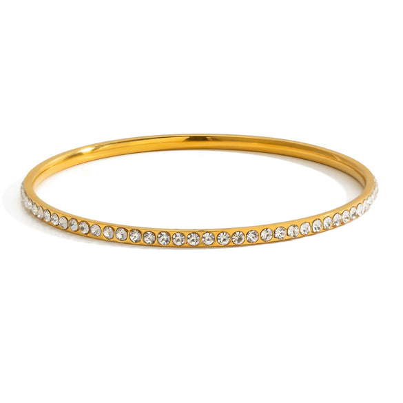 Wholesale Women's Stainless Steel Electroplated Geometric Rhinestone Bracelet Accessories