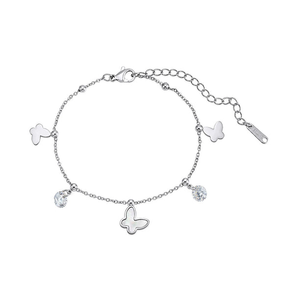 Wholesale Women's Stainless Steel Electroplated Geometric Shell Butterfly Bracelet With Original Design