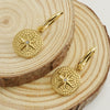 Wholesale Women's 316L Stainless Steel Electroplated Geometric Star Diamond Earrings With 18K Gold Plating