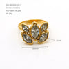 Wholesale Women's Stainless Steel Electroplated Gold Marquiseshaped Zircon Rings Trendy Vintage Personality Style
