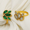 Wholesale Women's Stainless Steel Electroplated Gold Marquiseshaped Zircon Rings Trendy Vintage Personality Style