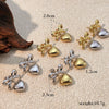 Wholesale Women's Stainless Steel Electroplated Heart And Butterfly Shaped Love Earrings