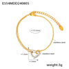 Wholesale Women's 316L Stainless Steel Electroplated Heart And Geometric Hollow Love Bracelet