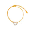 Wholesale Women's 316L Stainless Steel Electroplated Heart And Geometric Hollow Love Bracelet
