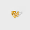 Wholesale Women's Stainless Steel Electroplated Heart Geometric Wave Open Ring Jewelry