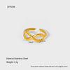 Wholesale Women's Stainless Steel Electroplated Heart Geometric Wave Open Ring Jewelry