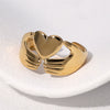 Wholesale Women's Stainless Steel Electroplated Heart Open Ring Simple And Fashionable