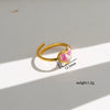 Wholesale Women's Stainless Steel Electroplated Heart Shape And Flower Ring With Minimalist Design