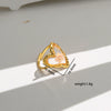 Wholesale Women's Stainless Steel Electroplated Heart Shape And Flower Ring With Minimalist Design