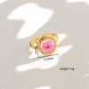 Wholesale Women's Stainless Steel Electroplated Heart Shape And Flower Ring With Minimalist Design