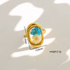 Wholesale Women's Stainless Steel Electroplated Heart Shape And Flower Ring With Minimalist Design