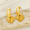 Wholesale Women's Stainless Steel Electroplated Heart Shaped Retro Love Design Earrings