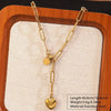 Wholesale Women's Stainless Steel Electroplated Heart Water Drop Bell Jewelry Set Necklace Earrings