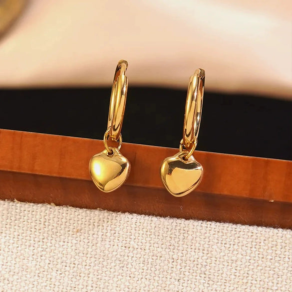 Wholesale Women's Stainless Steel Electroplated Heart Water Drop Bell Jewelry Set Necklace Earrings