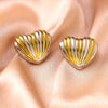 Wholesale Women's Stainless Steel Electroplated Heartshaped Striped Love Earrings