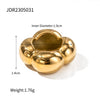 Wholesale Women's Stainless Steel Electroplated Hollow Flower Geometric Closed Ring Jewelry
