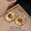 Wholesale Women's Stainless Steel Electroplated Hollow Geometric Hoop Earrings Light Luxury Jewelry