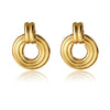 Wholesale Women's Stainless Steel Electroplated Hollow Geometric Hoop Earrings Light Luxury Jewelry