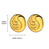 Wholesale Women's Stainless Steel Electroplated Irregular Geometric Drop Shape Petals Earrings With Flower And Wave Patterns