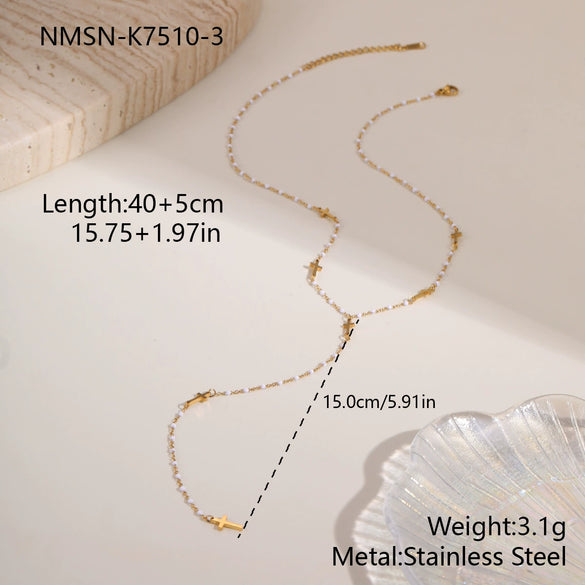 Wholesale Women's Stainless Steel Electroplated Jewelry Necklace With Letter Number Text Shapes
