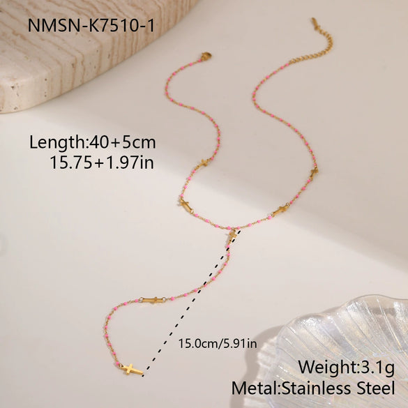 Wholesale Women's Stainless Steel Electroplated Jewelry Necklace With Letter Number Text Shapes