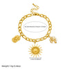 Wholesale Women's Stainless Steel Electroplated Jewelry Set With Stars Sun And Moon Clouds And Universe Patterns Round Heartshaped Pendant And Cross Chain