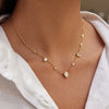 Wholesale Women's Stainless Steel Electroplated 18K Gold Drop Shape Zircon Necklace With Regular Chain