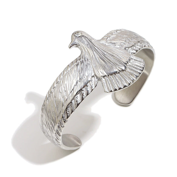 Wholesale Women's Stainless Steel Electroplated 18K Gold Geometric Light Luxury Style Eagle Bracelet