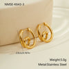 Wholesale Women's Stainless Steel Electroplated 18K Gold Hoop Earrings With Niche Design