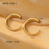 Wholesale Women's Stainless Steel Electroplated 18K Gold Hoop Earrings With Niche Design