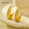 Wholesale Women's Stainless Steel Electroplated 18K Gold Hoop Earrings With Niche Design