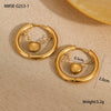 Wholesale Women's Stainless Steel Electroplated 18K Gold Hoop Earrings With Niche Design